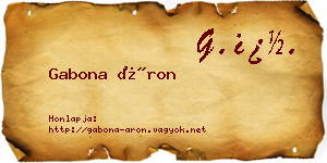 Gabona Áron névjegykártya